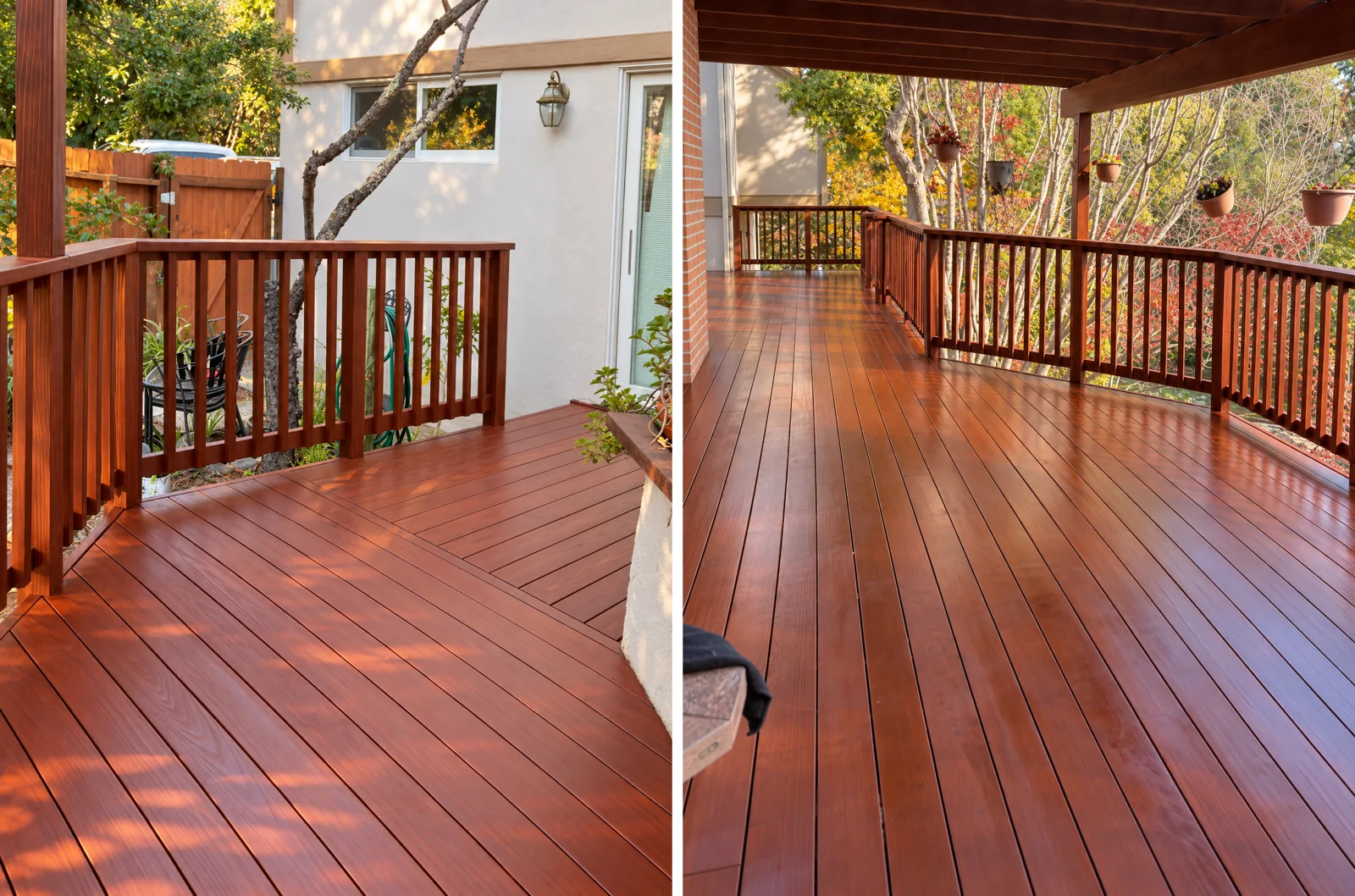 Railing, Along the deck: “Built and stained this beautiful deck!”