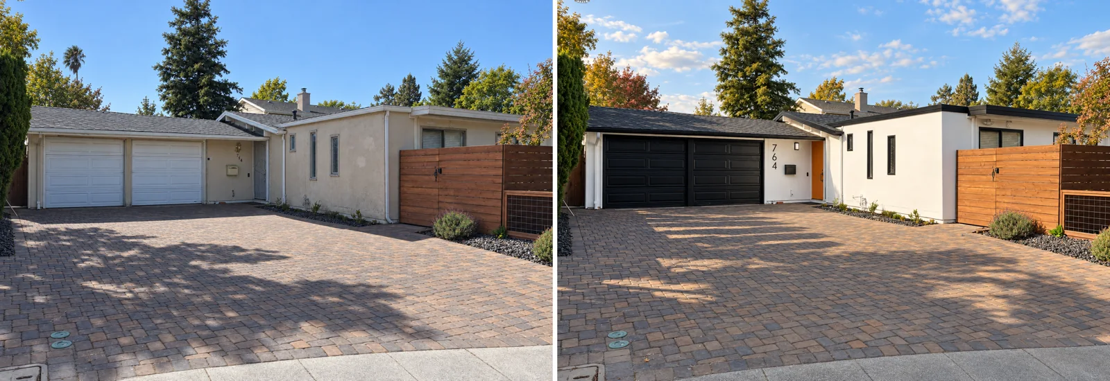 Before, After: “Finished this full exterior paint job in record time. Check out the before and after!”